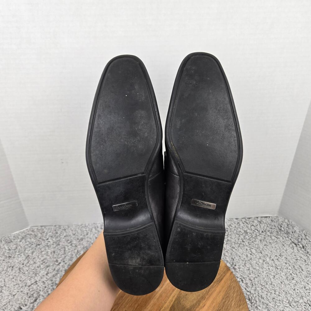 Magnanni Men 13M Black Leather Side Bit Apron Toe Business Casual Loafer Dress - Picture 9 of 13